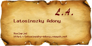 Latosinszky Adony névjegykártya
